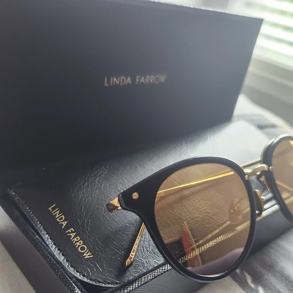 Linda Farrow Dolores C3 Oval Sunglasses New In Box